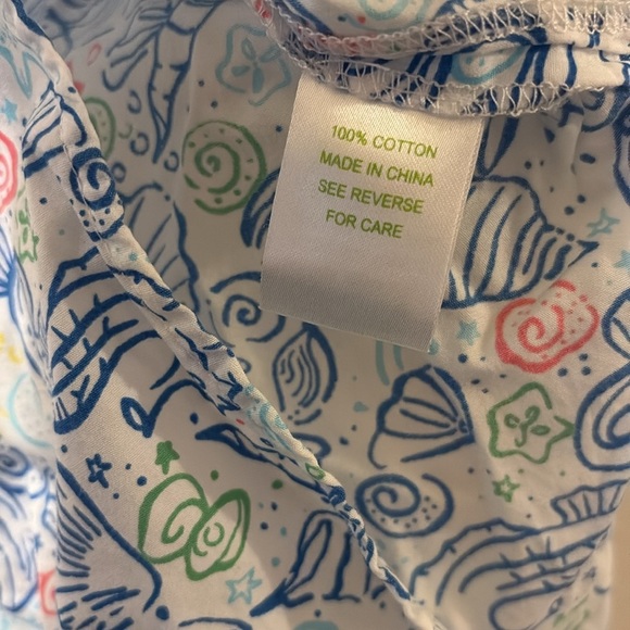 Lilly Pulitzer Blue and Pink Seashell girls size 8 bathing suit cover up - Picture 3 of 6